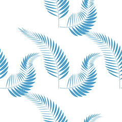 Fototapeta na wymiar Tropical seamless pattern with palm leaves. Design element