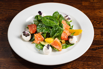 caesar salad with salmon fish