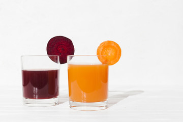 Vegetable juice in glasses