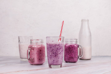 Healthy smoothie on table