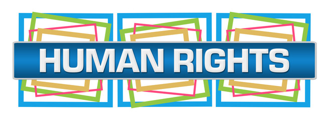 Human Rights Colorful Squares Blue Box 