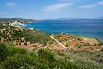 Naklejka na ściany i meble Beach view in Greece island Kythira, summer 2019