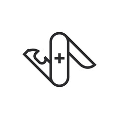 Swiss army knife vector icon in modern style for web site and mobile app