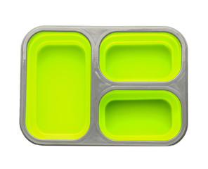 Plastic lunch box on white background