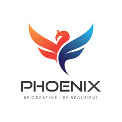 Phoenix, Fire bird, Eagle Logo Design Vector