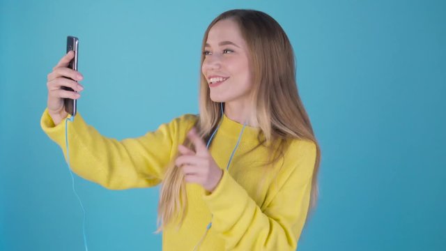 Online Video Chat on Smartphone by Woman. 4K