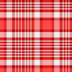 Tartan Pattern in Red and White . Texture for plaid, tablecloths, clothes, shirts, dresses, paper, bedding, blankets, quilts and other textile products. Vector illustration EPS 10