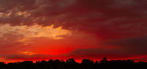 Red Hot Summer Sunset on the Horizon. 