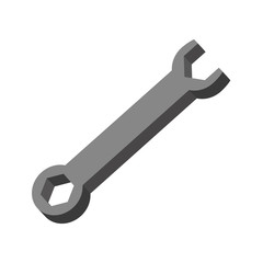 Wrench gray on a white background, 3d, vector