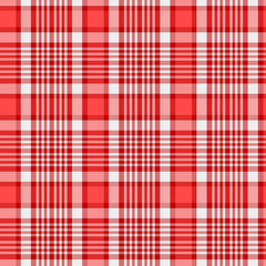 Tartan Pattern in Red and White . Texture for plaid, tablecloths, clothes, shirts, dresses, paper, bedding, blankets, quilts and other textile products. Vector illustration EPS 10