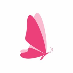 Butterfly Vector Icon with Pink Color