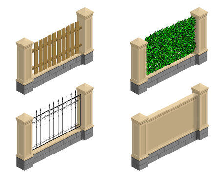 Set of sections of fences for the park