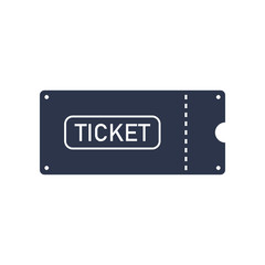 Ticket icon flat vector illustration