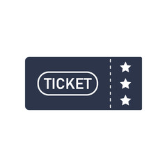 Ticket icon flat vector illustration