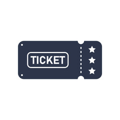 Ticket icon flat vector illustration