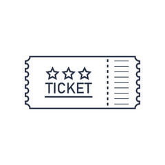 Ticket icon flat outline vector illustration