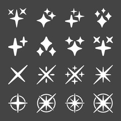 sparkle and shiny flash icon set,vector and illustration