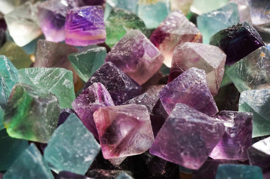 fluorite mineral texture - colorful crystals stock video footage