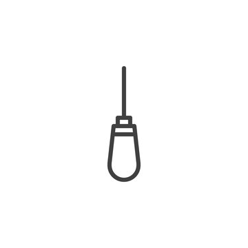 recommend clip art: Awl groover line icon. linear style sign for mobile concept and web design. Tailor equipment outline vector icon. Symbol, logo illustration. Vector graphics