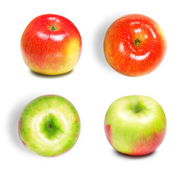 Set of apples on an isolated white background