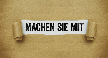 Braunes zerissesnes Papier - Machen Sie mit