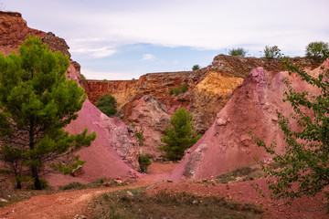Beautiful view of the former open-pit bauxite mine near Spinazzola - Apulia, Italy