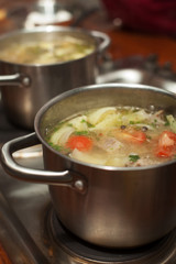 freshly cooked soup in a pot