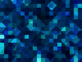 abstract background with squares, geometric shape, pixel, modern blue horizontal background, futuristic