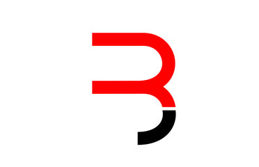 black red B alphabet letter logo icon design sign