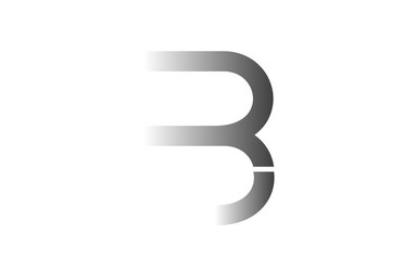grey B alphabet letter logo icon design sign