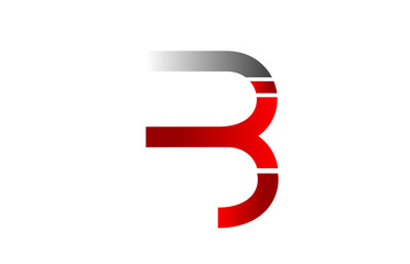 red white black B alphabet letter logo icon design sign
