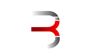 red white black B alphabet letter logo icon design sign