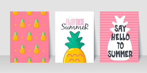 Summer poster card. Say hello to summer
