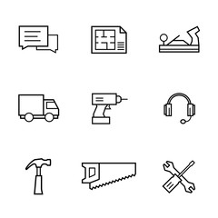 Icon Set Schreinerei Tischlerei