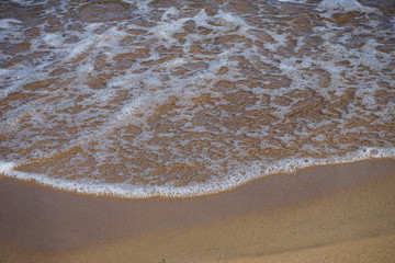 sea foam on a sandy beach