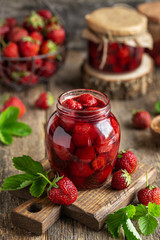 homemade strawberry jam in jar