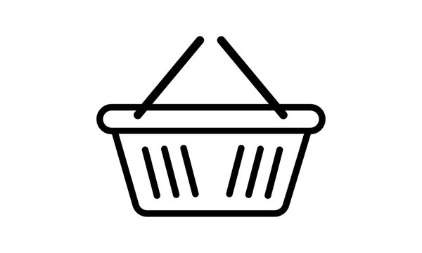  Basket store line icon vector image