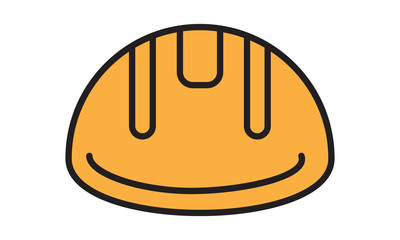 Helmet construction icon for safety and engineering