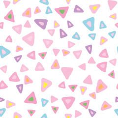 Random triangle seamless pattern on white background.