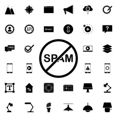 ban on spam icon. Universal set of web for website design and development, app development