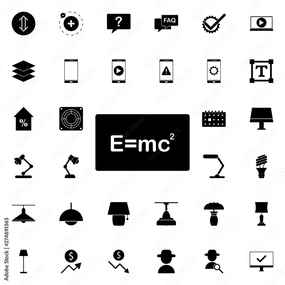 Poster mathematical formula icon. universal set of web for website design and development, app development