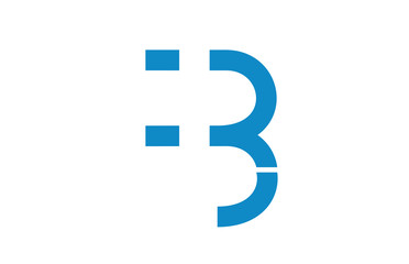 blue white B alphabet letter logo icon design sign