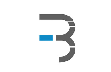 blue grey white B alphabet letter logo icon design sign