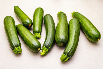 Bright green zucchini