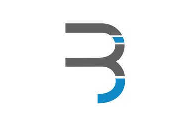 blue grey white B alphabet letter logo icon design sign