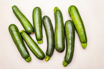 Bright green zucchini
