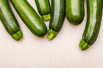 Bright green zucchini