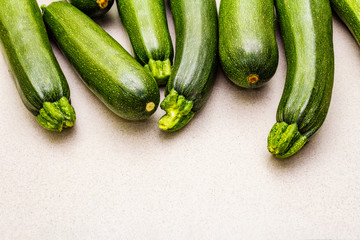 Bright green zucchini