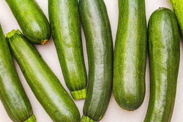 Bright green zucchini