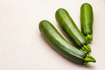 Bright green zucchini